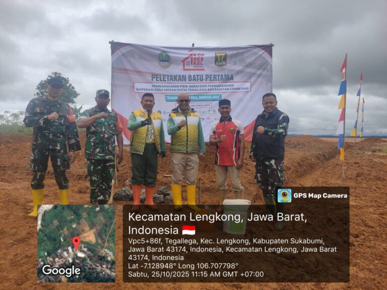 DANDIM 0622/KAB. SUKABUMI BERSAMA UNSUR FORKOPIMDA TINJAU LOKASI KDKMP DI DESA TEGALEGA